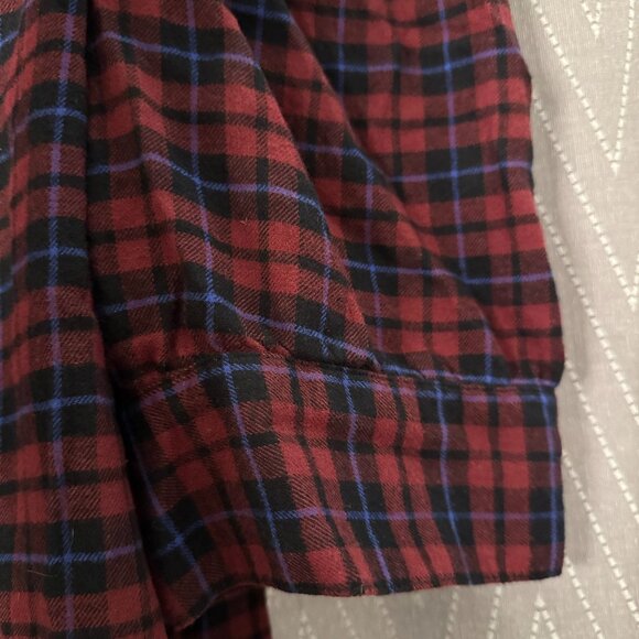 Plaid Ruffle Short-Sleeve Flannel Shirt - Large Tall - GAP - Picture 5 of 8